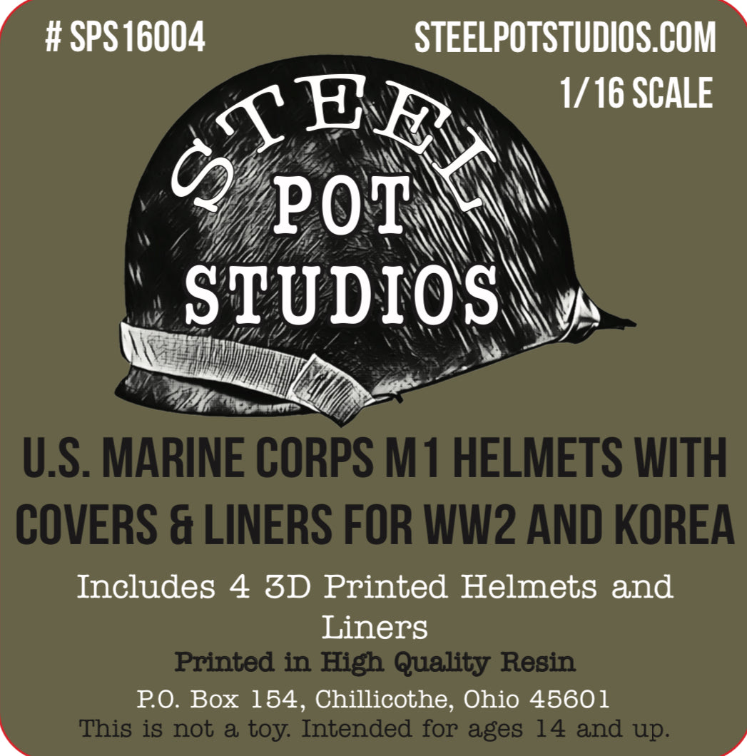 SPS16004 U.S. Marine Corps M1 Helmets With Covers & Liners for WW2 and Korea 1/16
