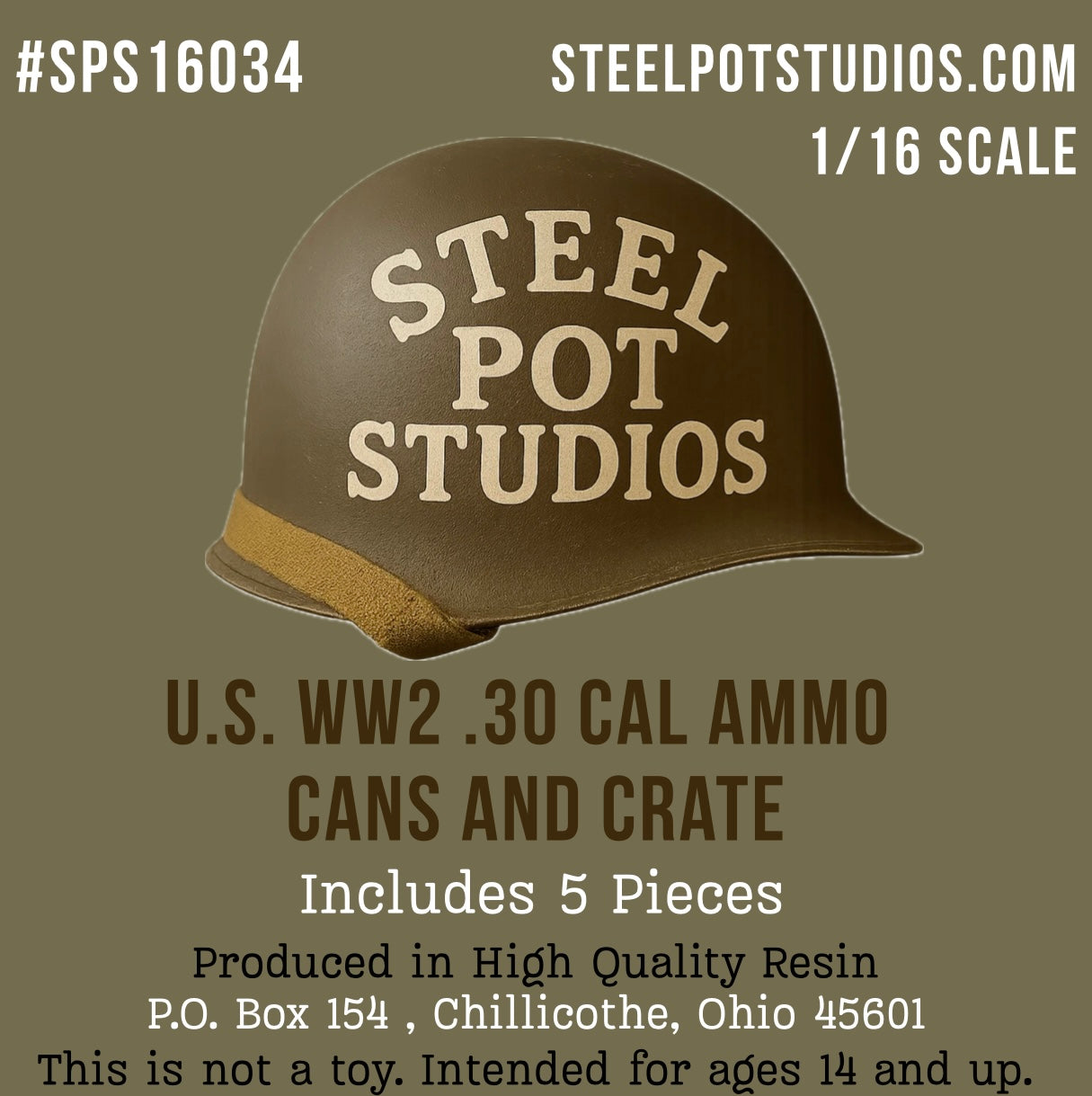 SPS16034  U.S. WW2 .30 Cal Ammo Cans and Crate  1/16