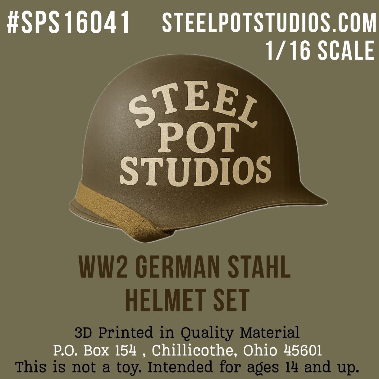 SPS16041 WW2 German Stahl Helmet Set 1/16