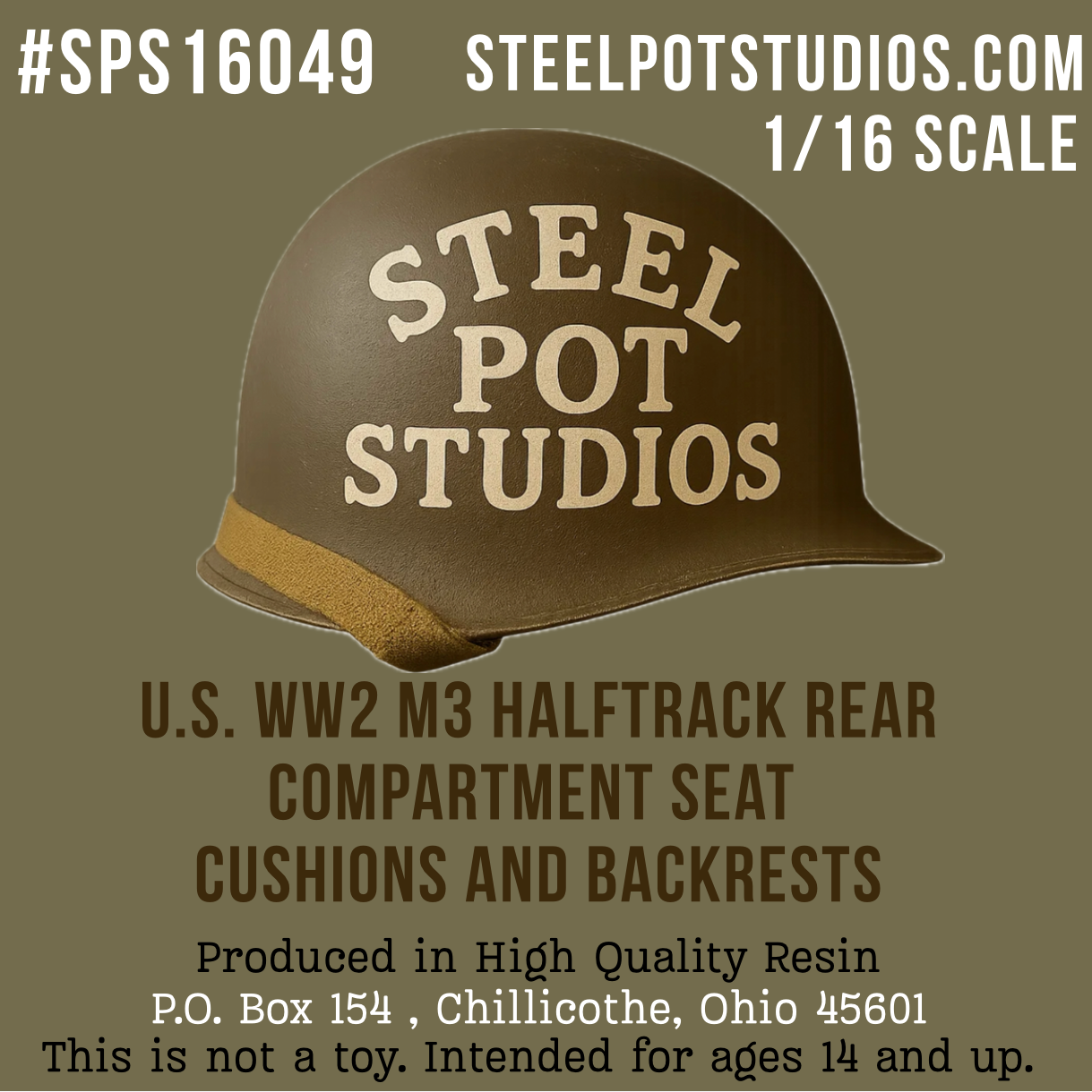 SPS16049 U.S. WW2 M3 Halftrack Rear Compartment Seat Cushions and Backrests 1/16