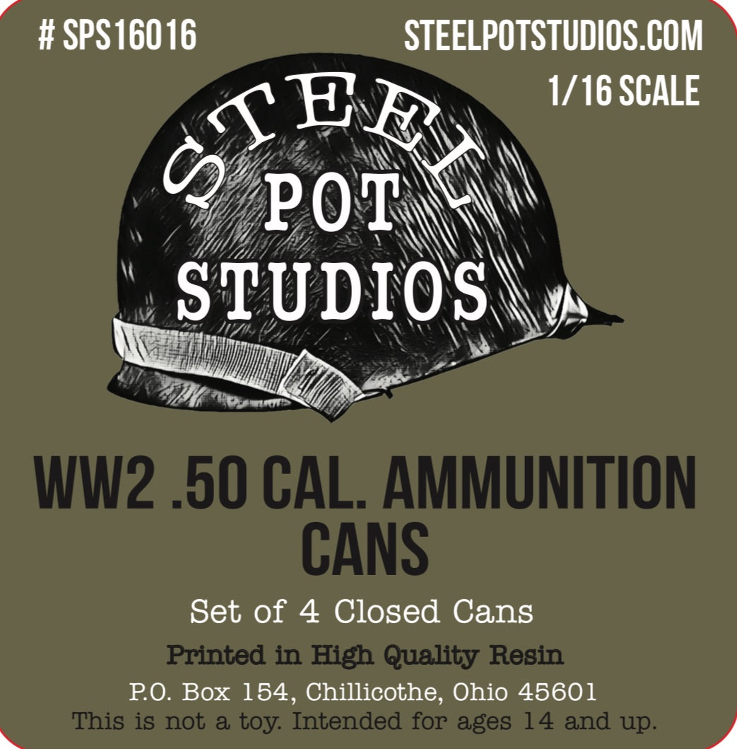 SPS16016  WW2 .50 Cal. Ammunition Cans (4 Pack)  1/16