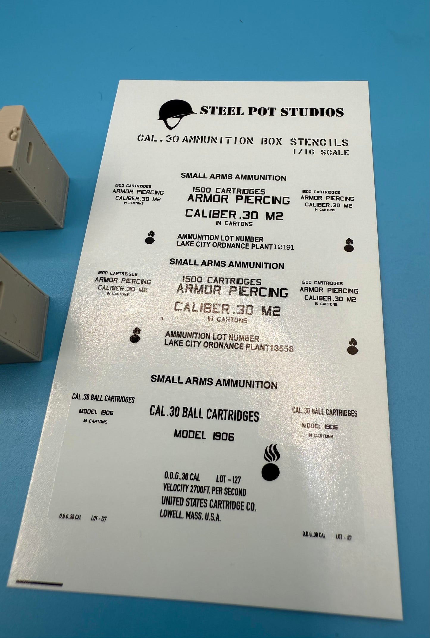 SPS16030  U.S. WW2 M1917 Ammo Crates .50 Cal & .30 Cal  1/16