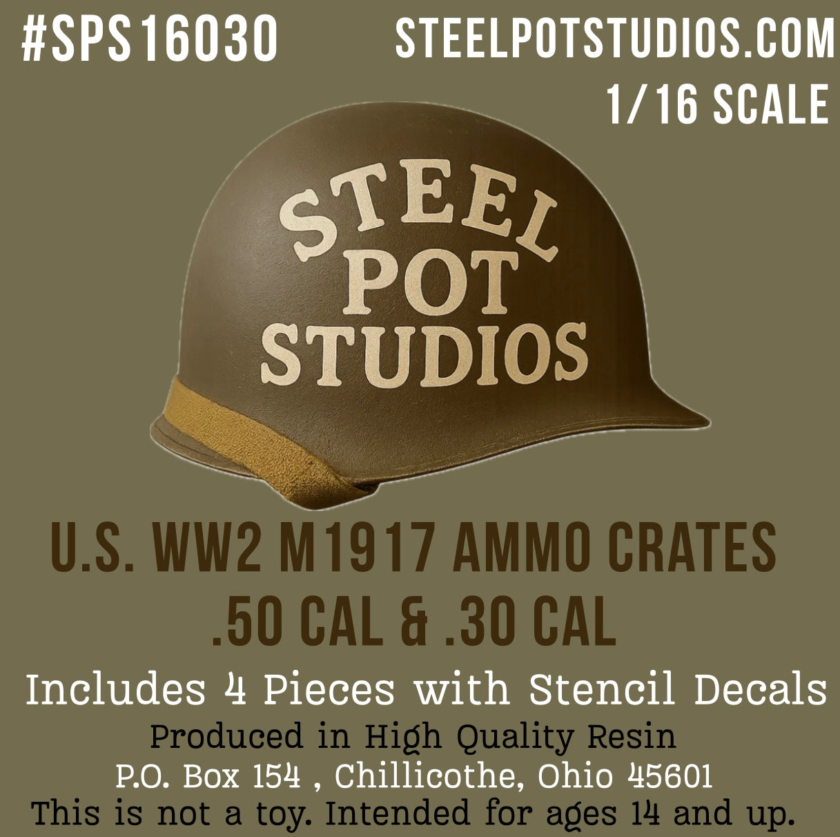 SPS16030  U.S. WW2 M1917 Ammo Crates .50 Cal & .30 Cal  1/16