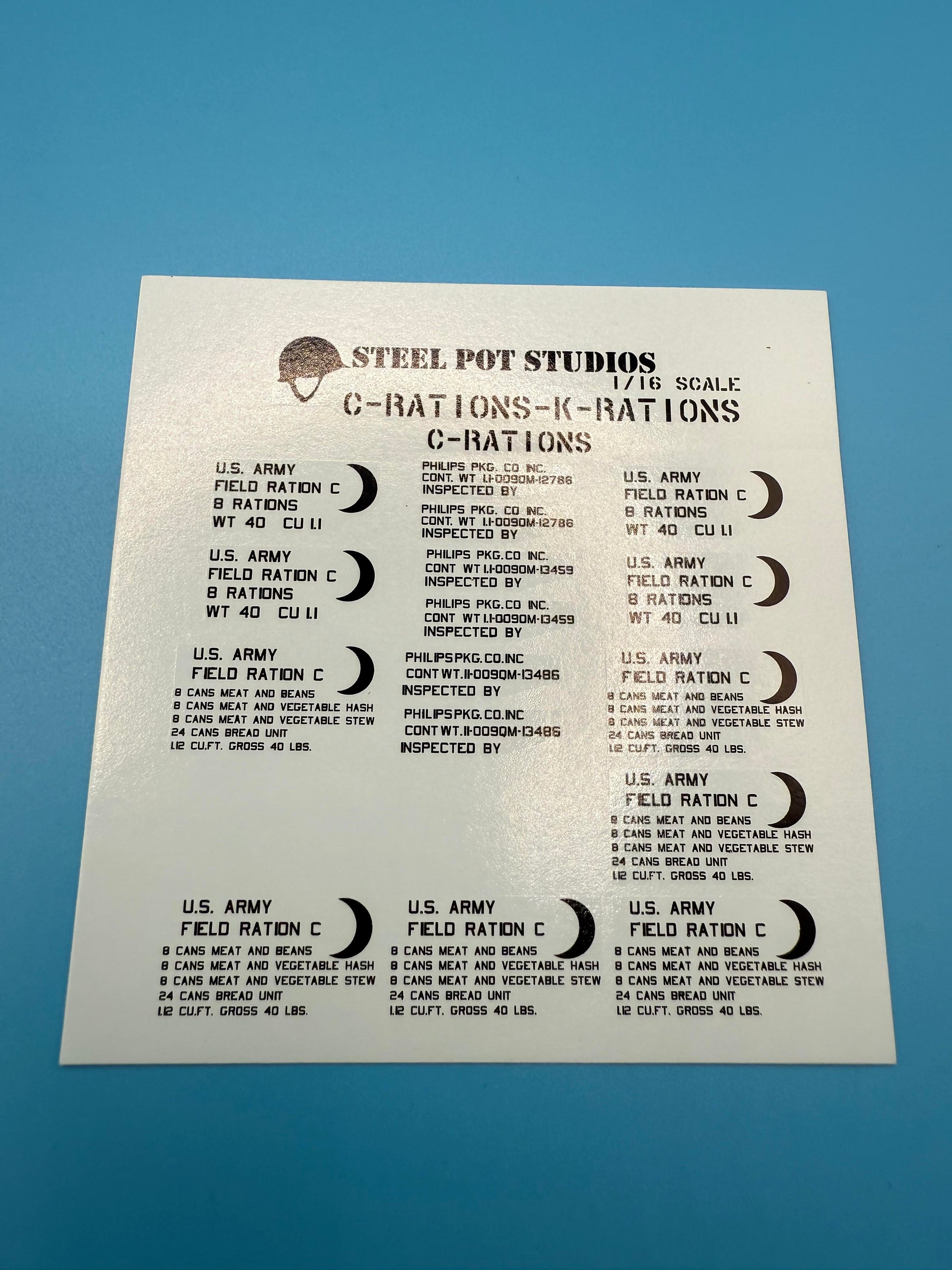 C Ration Crate SPS16031 U.S. WW2 C Ration & K Ration Crates 1/16 – Steel Pot Studios