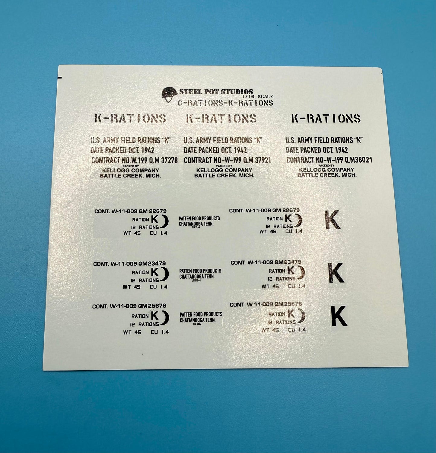 SPS16031  U.S. WW2 C Ration &  K Ration Crates  1/16