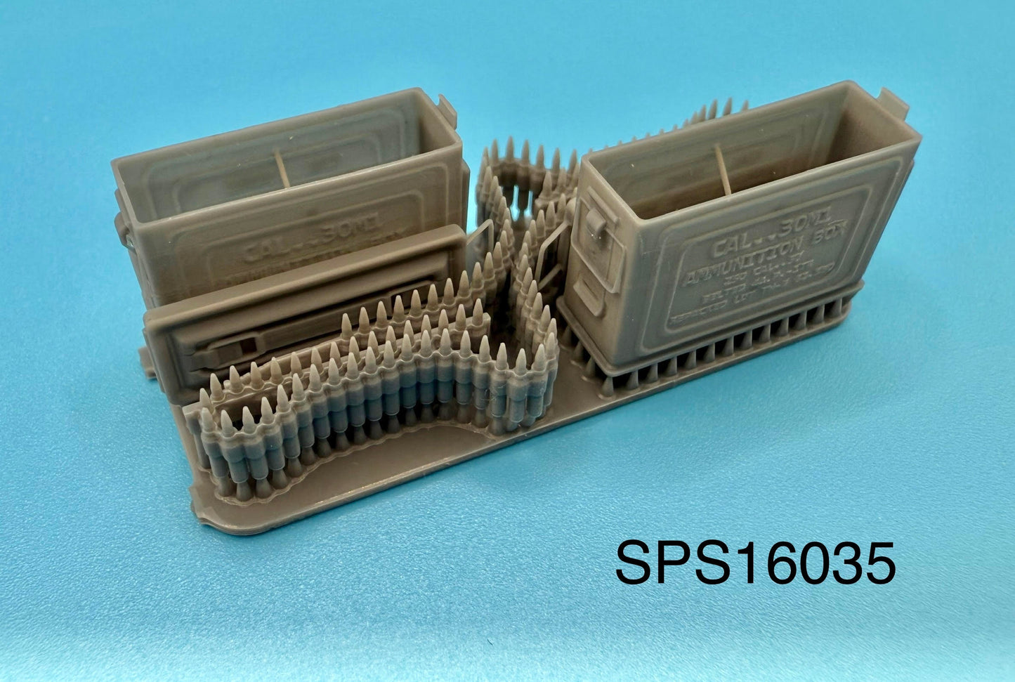 SPS16035  U.S. WW2 .30 Cal Open Ammo  Cans with Cartridge Belt Insert  1/16