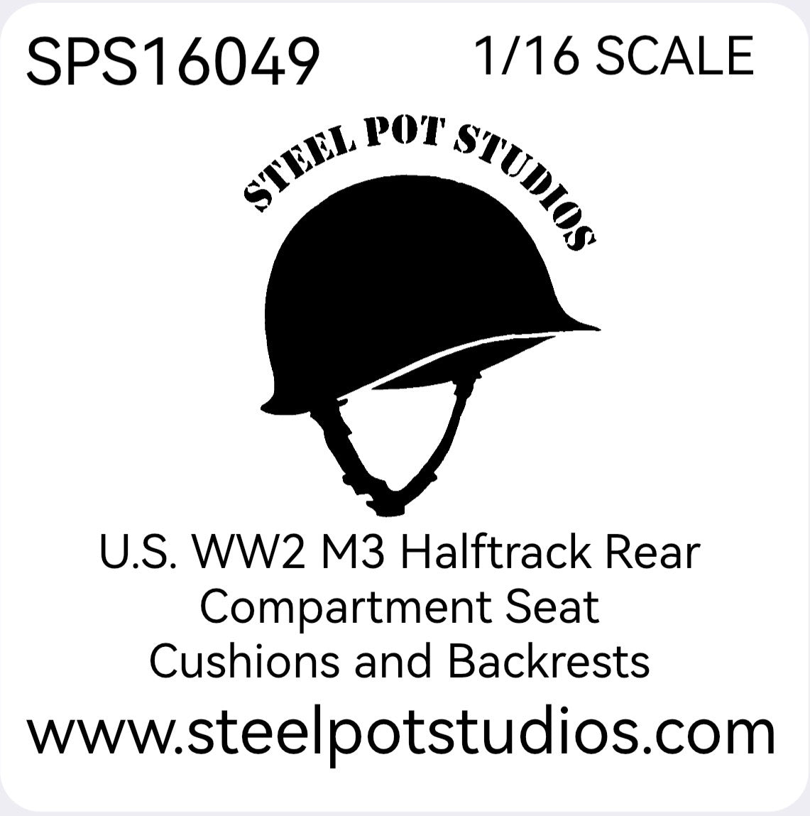 SPS16049  U.S. WW2 M3 Halftrack Rear Compartment Seat Cushions and Backrests  1/16