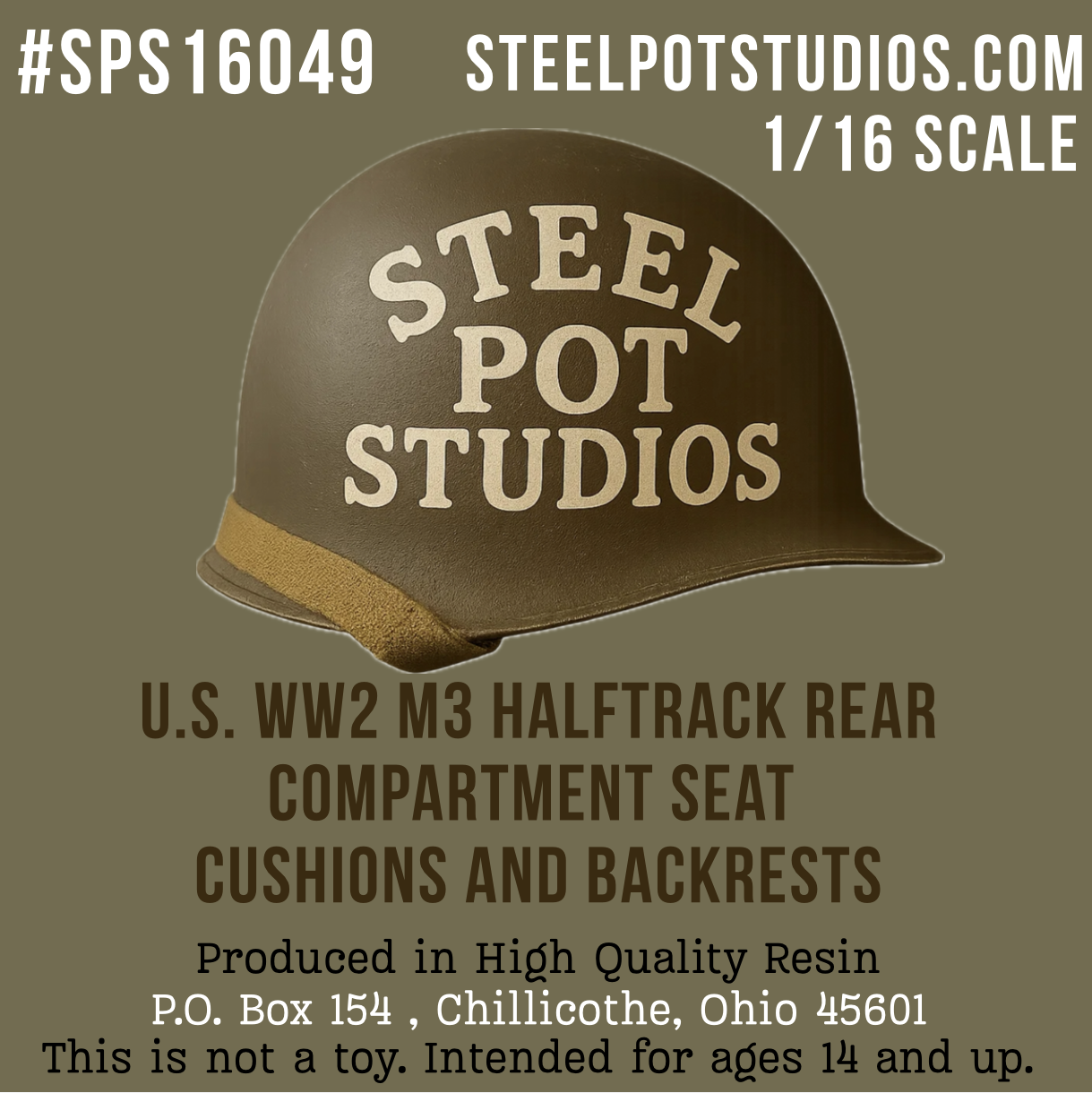SPS16049  U.S. WW2 M3 Halftrack Rear Compartment Seat Cushions and Backrests  1/16